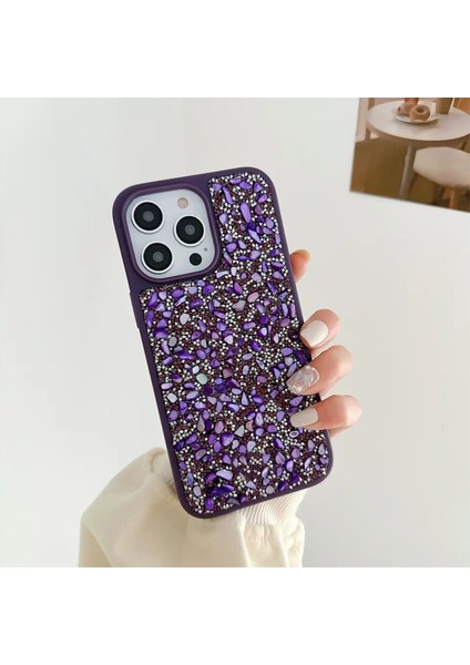 iPhone 12 Pro Kılıf Parlak Kristal Taşlı Tasarım Kamera Koruma Çıkıntılı Lussten Case
