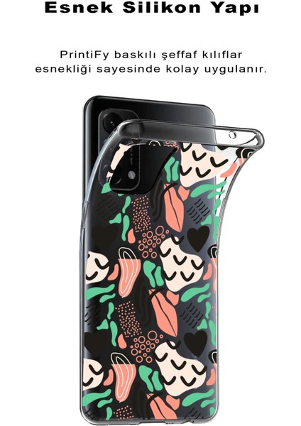 Tecno Spark 7 Pro ile Uyumlu 1mm Kapak Memphis Desen Tasarımlı Şeffaf Silikon Kılıf