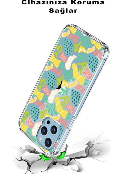 Realme C11 2020 ile Uyumlu 1mm Kapak Memphis Desen Tasarımlı Şeffaf Silikon Kılıf modelleri