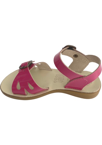 Marella Verniz Fuxia - Fuşya Rengi Deri Çocuk Sandaleti