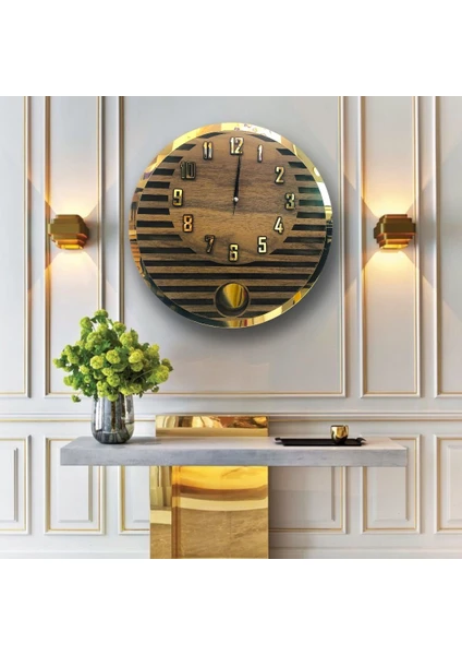 STE Desing Dekoratif Modern Sarkaçlı Duvar Saati, Ahşap Duvar Saati,duvar Saati,wall Clock,