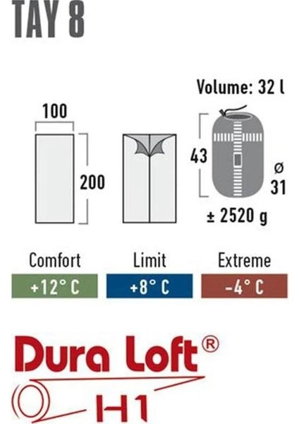 High Peak Tay 8 Uyku Tulumu -4°c
