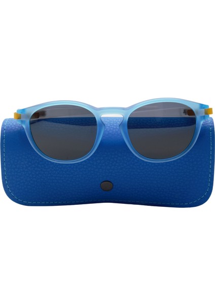 John Mıller HEH67G UV400 Filtre Şeffaf Sap Mavi Çerçeve Sarı Aksesuarlı Cam Unisex Güneş Gözlüğü