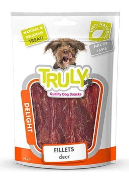 Truly Jerky Ördek ve Geyik Etli Yumuşak Köpek Ödül Maması 90GR