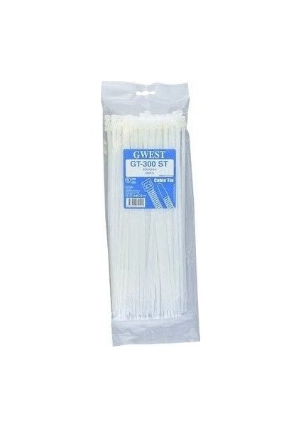 Gwest Gt 300 St (100 Adet) 300X4.8 mm Beyaz Kablo Bağı