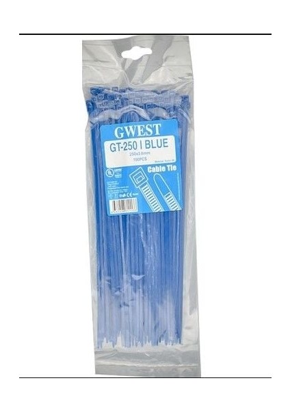 Gwest Gt 150 Im (100 Adet) 150X3.6 mm Mavi Kablo Bağı