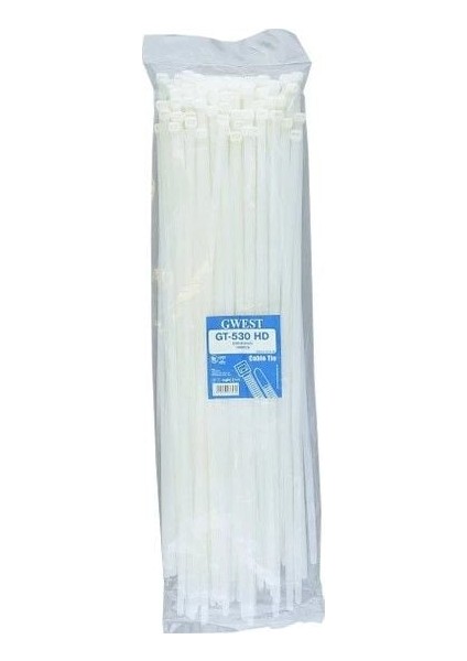 Gwest Gt 530 Hd (100 Adet) 530X7.6 mm Beyaz Kablo Bağı