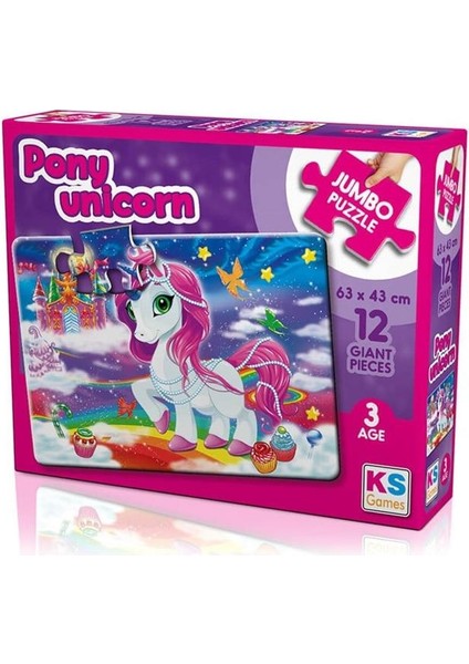 Pony Unicorn 12 Parça Jumbo Boy Puzzle