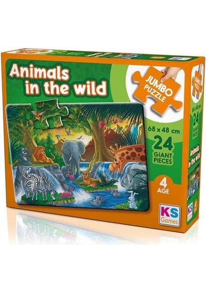 Animal In The Wild 24 Parça Jumbo Boy Puzzle