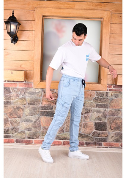 Bel ve Paça Lastikli Yanları Kargo Cep Fermuarlı Erkek PANTOLON-4444 fiyatları