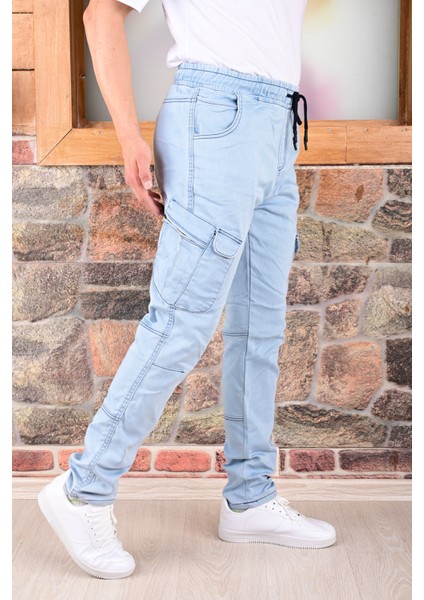 Bel ve Paça Lastikli Yanları Kargo Cep Fermuarlı Erkek PANTOLON-4444 fırsatları