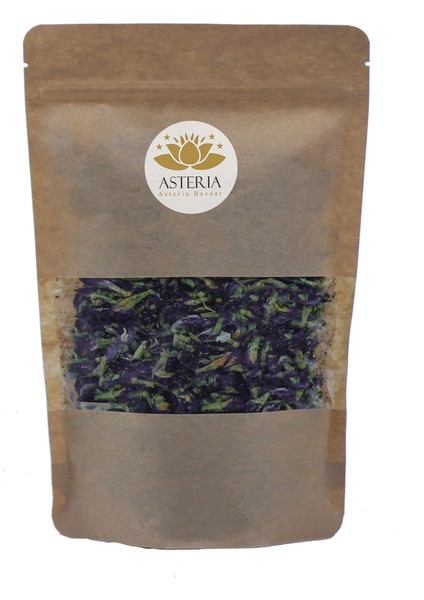 Asteria Bazaar Mavi Kelebek Sarmaşığı Çayı, %100 Organik Mavi Kelebek Çayı Butterfly Pea Flower Tea