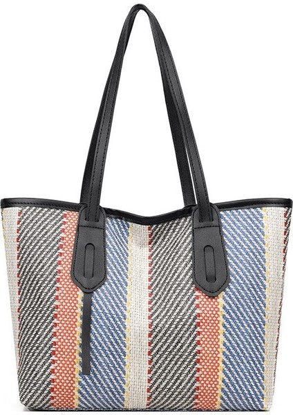 Bayan Modası Günlük Çizgili Tote Çanta (Yurt Dışından) modelleri