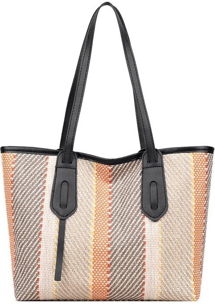 Bayan Modası Günlük Çizgili Tote Çanta (Yurt Dışından) fırsatları