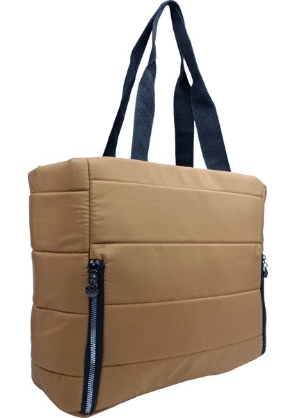 SİA ÇANTA Samilon Kabartmalı Puf Kumaş Shopper Çanta Rahat Omuz Askılı Hafif , İç Astarlı , Ön Cift Fermuarlı Göz Kaliteli Mükemmel İşçilik Geniş Rahat Hafif Çanta