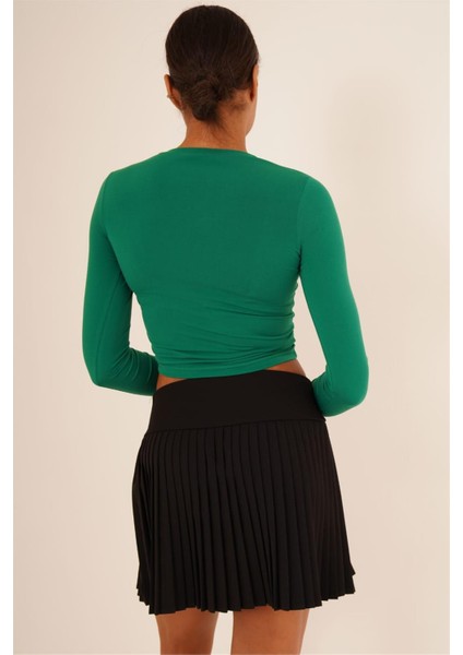 23254005 Sandy Önü Tünelli Büzgülü Uz.kol Bluz Yesıl fırsatları