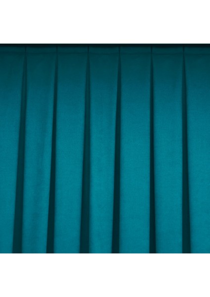 Petek Dokulu Kadife Dökümlü Yüksek Kaliteli Fon Perde 1/3 Sık Pile Tek Kanat - Petrol Mavi fırsatları