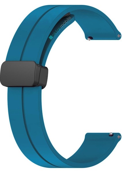 Huawei Watch Gt 2 42 mm Silikon Kordon Magnetik D Tokalı Spor Kayış Mıknatıslı Toka