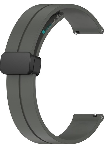 Huawei Watch Gt 2 46 mm Silikon Kordon Magnetik D Tokalı Spor Kayış Mıknatıslı Toka