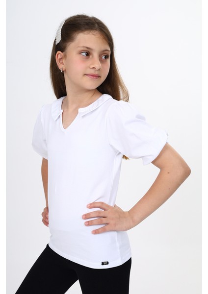 Toontoy Kız Çocuk Balon Kol Tişört modelleri