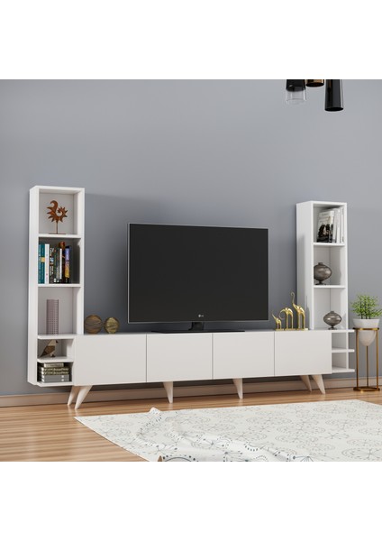 Large Tv Ünitesi Beyaz - 223 cm