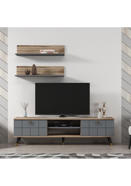 Love Gold Tv Ünitesi / Çırağan - Antrasit 180 cm