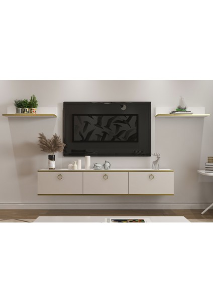 Bella Tv Ünitesi 150 cm Beyaz-Altın