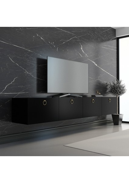 Hamper Tv Ünitesi Siyah 180 cm