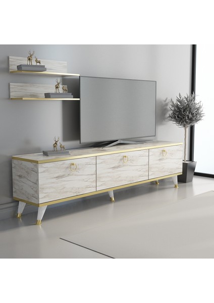 Life Tv Ünitesi Efes Mermer Altın 150 cm