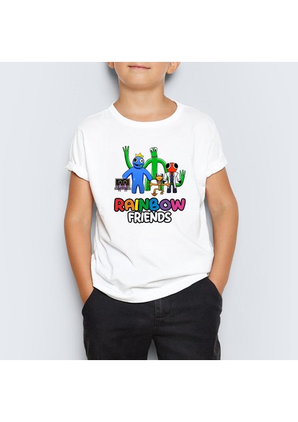 Rainbow Friends Roblox Baskılı Unisex Çocuk Tişört T-Shirt Mr-04