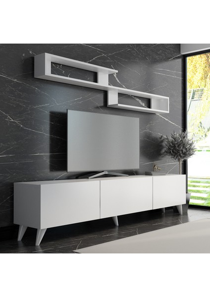 X4032 Beyaz Tv Ünitesi 210 cm