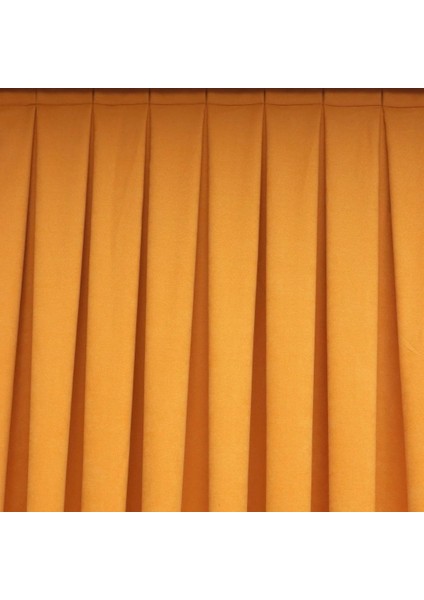 Petek Dokulu Kadife Dökümlü Yüksek Kaliteli Fon Perde 1/3 Sık Pile Tek Kanat - Turuncu fırsatları