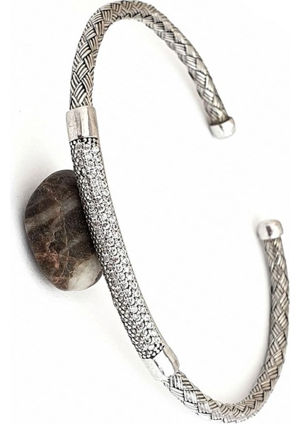 Zirkon Taşlı 925AYAR Gümüş Altın Işçiliği Italyan Bileklik fiyatları