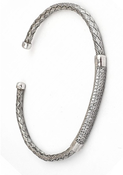 Zirkon Taşlı 925AYAR Gümüş Altın Işçiliği Italyan Bileklik modelleri