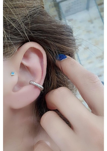 925 Ayar Gümüş Sıkıştırmalı Kıkırdak Earcuff Küpe