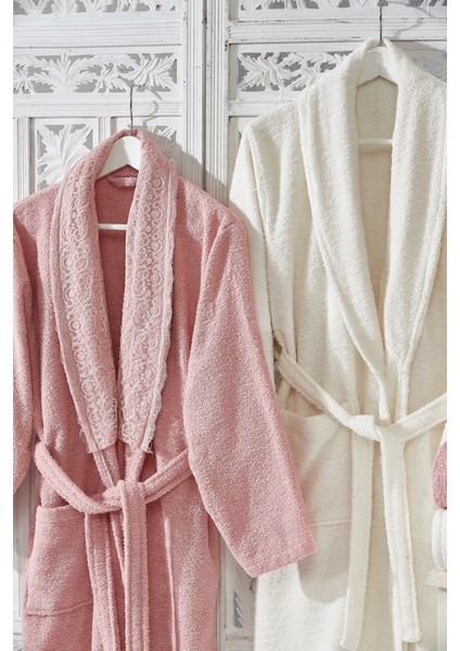 Pamuk Dantelli Güpürlü 6 Parça Aile Bornoz Seti,bornoz Takımı,çeyiz Seti fiyatları