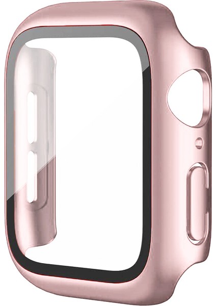 Apple Watch Seri 9-8-7 45MM Uyumlu Ekran ve Kasa Koruyucu Rose Gold