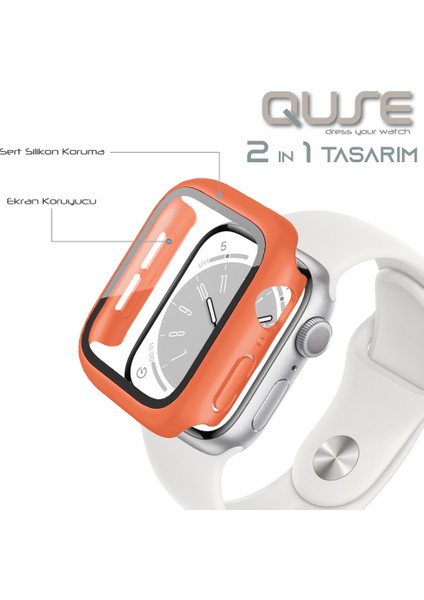 Apple Watch Seri Se-6-5-4 40MM Uyumlu Ekran ve Kasa Koruyucu Turuncu fiyatları