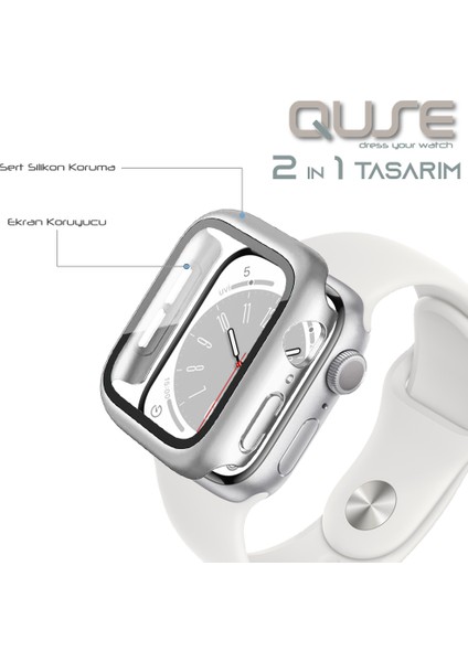 Apple Watch Seri 3-2 38MM Uyumlu Ekran ve Kasa Koruyucu Gümüş