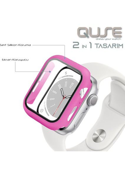 Apple Watch Seri 8-7 41MM Uyumlu Ekran ve Kasa Koruyucu Barbie Pembesi fiyatları