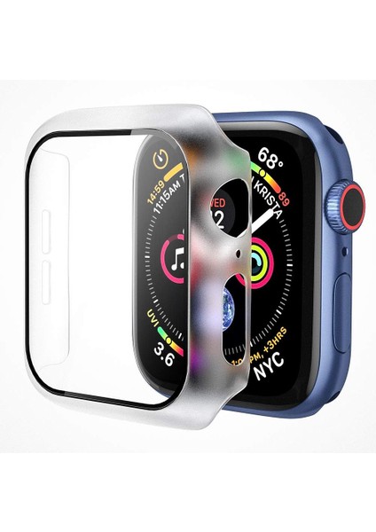 Apple Watch Seri 3-2 38MM Uyumlu Ekran ve Kasa Koruyucu Buzlu Şeffaf