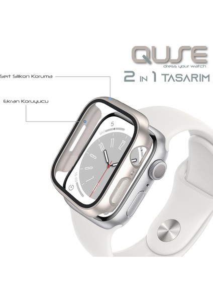 Apple Watch Seri 9-8-7 41MM Uyumlu Ekran ve Kasa Koruyucu Yıldız Işığı modelleri