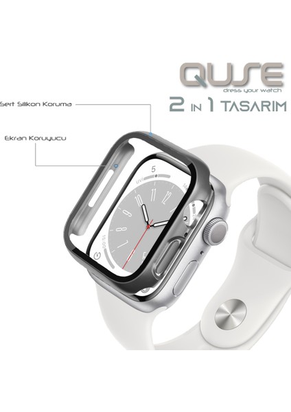 Apple Watch Seri Se-6-5-4 44MM Uyumlu Ekran ve Kasa Koruyucu Uzay Grisi