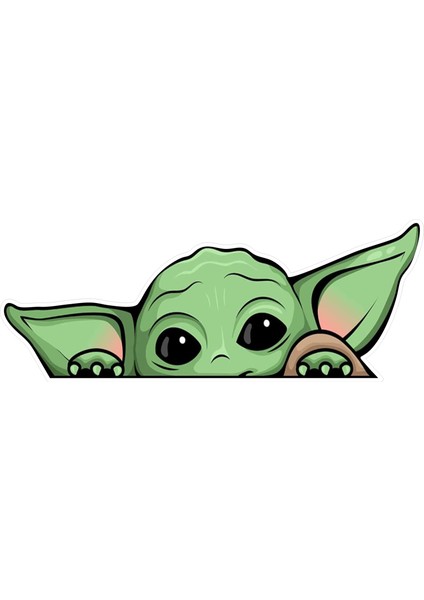 Quart Aksesuar 16 x 6 cm Yoda Sticker Araba Laptop Oto Motor Sticker