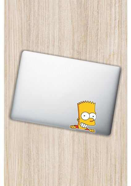 Quart Aksesuar 11 x 9,5 cm Bart Simpson Sticker Araba Laptop Oto Motor Sticker