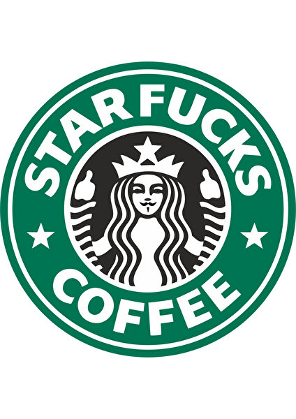 Quart Aksesuar 8x8 cm Starfucks Coffee Sticker Araba Laptop Oto Motor Sticker