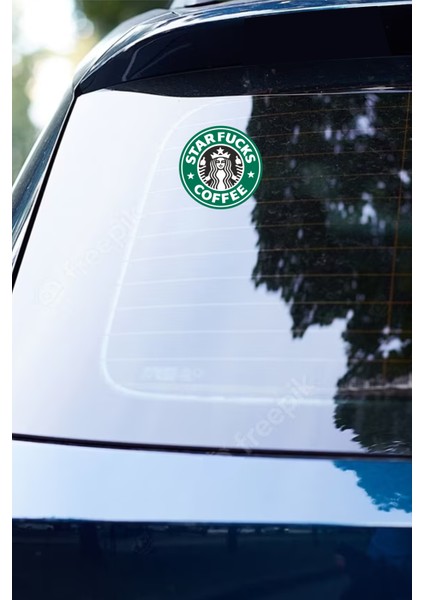 Quart Aksesuar 8x8 cm Starfucks Coffee Sticker Araba Laptop Oto Motor Sticker