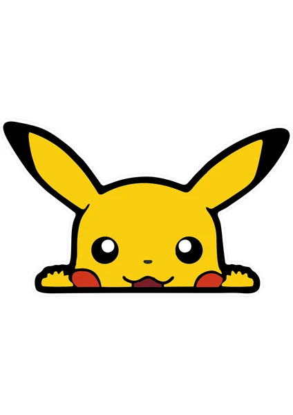 Quart Aksesuar 14 x 8,5 cm Pokemon Pikachu Sticker Araba Laptop Oto Motor Sticker