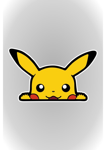 Quart Aksesuar 14 x 8,5 cm Pokemon Pikachu Sticker Araba Laptop Oto Motor Sticker