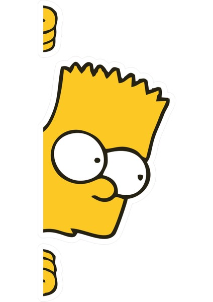 Quart Aksesuar 12X5,5 cm Bart Simpson Sticker Araba Laptop Oto Motor Sticker